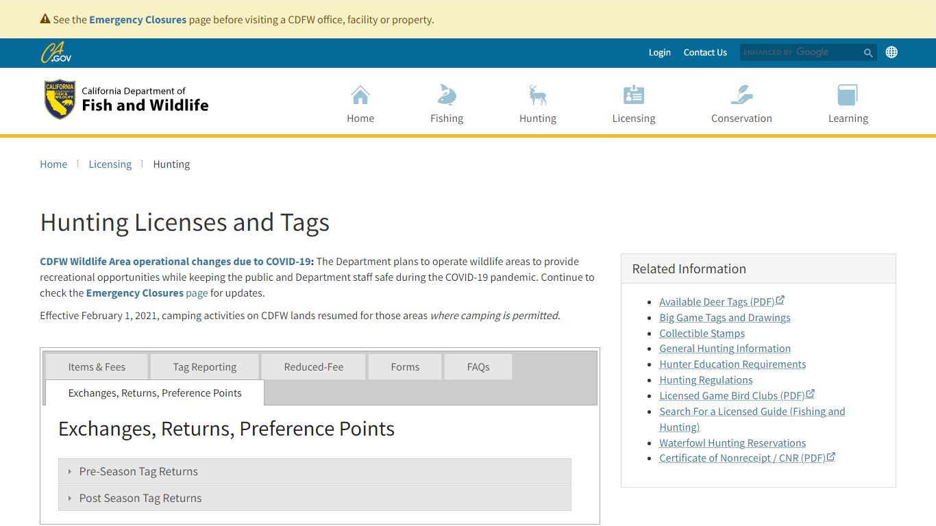 Hunting Licenses and Tags - California Department of Fish and Wildlife